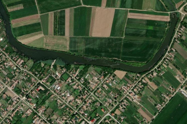 Imagem de satélite da zona de Tamiš – Boka