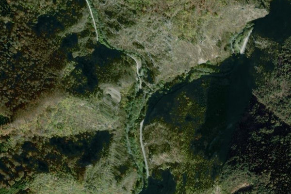 Imagem de satélite da zona de Radika