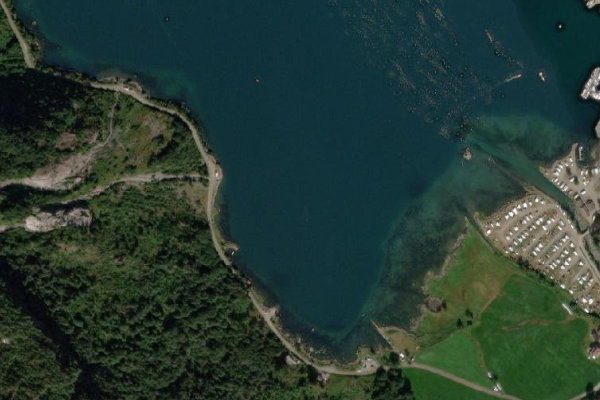 Imagem de satélite da zona de Gjørvavika