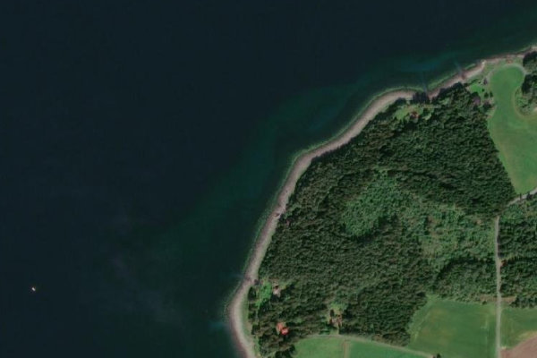Imagem de satélite da zona de Alstad · costa
