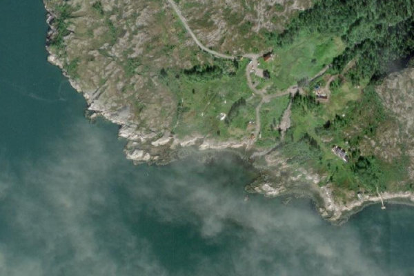 Imagem de satélite da zona de Litleberget · costa
