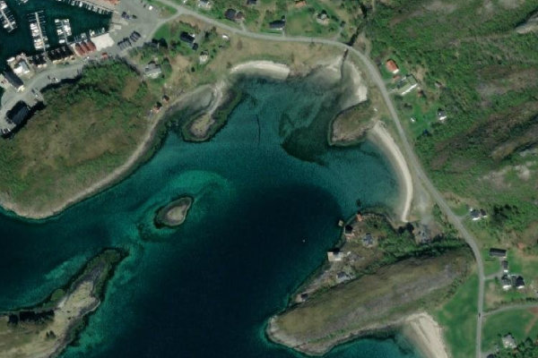 Imagem de satélite da zona de Møllelvodden