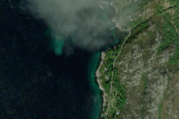 Imagem de satélite da zona de Mølnbukta