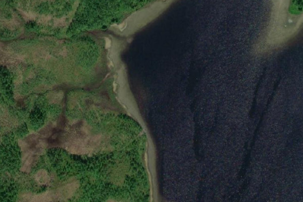 Imagem de satélite da zona de Grunnvågvatnet