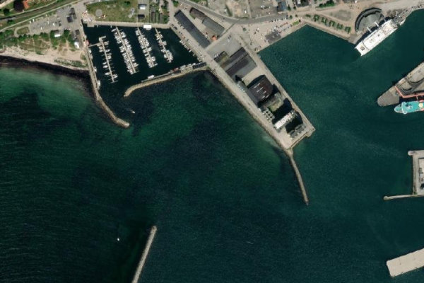 Imagem de satélite da zona de Ystad Marina