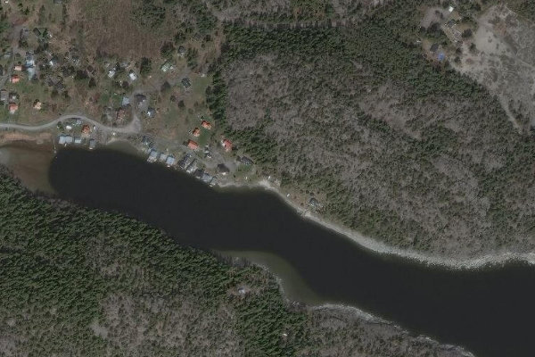 Imagem de satélite da zona de Gånsviken