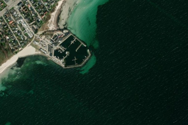 Imagem de satélite da zona de Mosede Havn