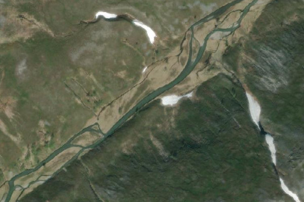 Imagem de satélite da zona de Tømmervikelva
