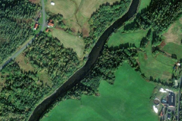 Imagem de satélite da zona de Drevjo