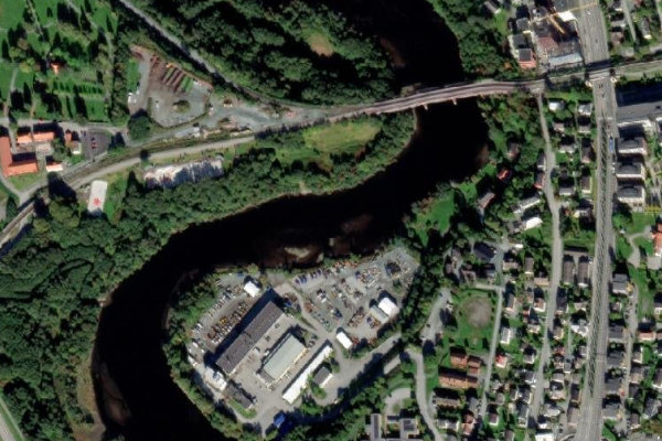 Imagem de satélite da zona de Nidelva