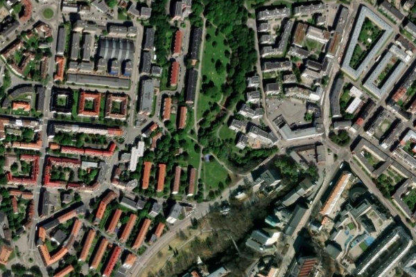 Imagem de satélite da zona de Akerselva