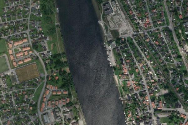 Imagem de satélite da zona de Porsgrunnselva