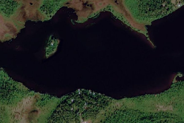 Imagem de satélite da zona de Luongasjärvi