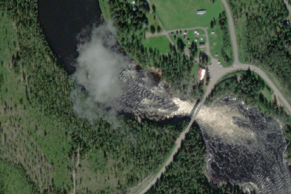 Imagem de satélite da zona de Kalixälven – Jokkfallbron