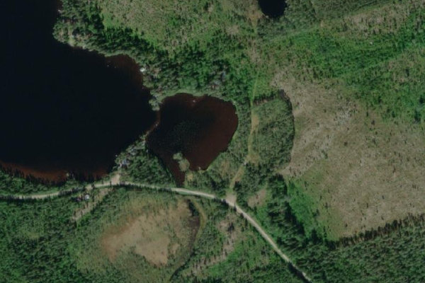 Imagem de satélite da zona de Långsjön (Boden)