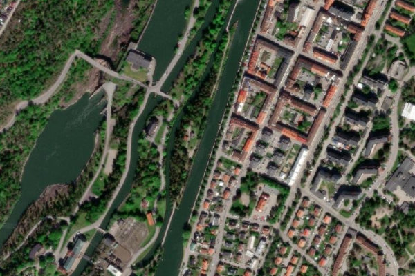 Imagem de satélite da zona de Trollhätte kanal