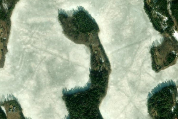 Imagem de satélite da zona de Piutulanjärvi