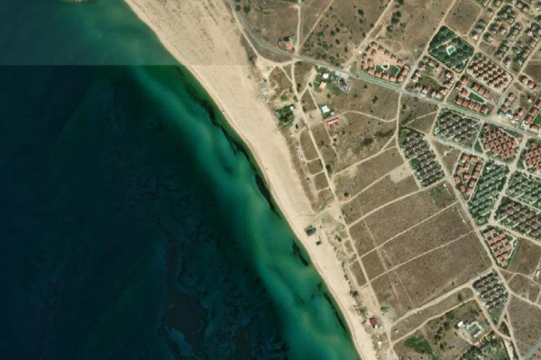 Imagem de satélite da zona de Enez Limanı Dış Kıyısı