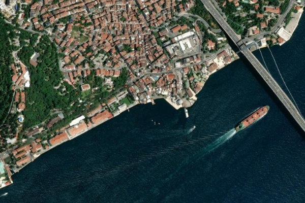 Imagem de satélite da zona de Ortaköy