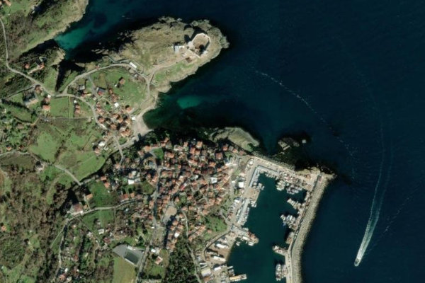 Imagem de satélite da zona de Rumeli Feneri