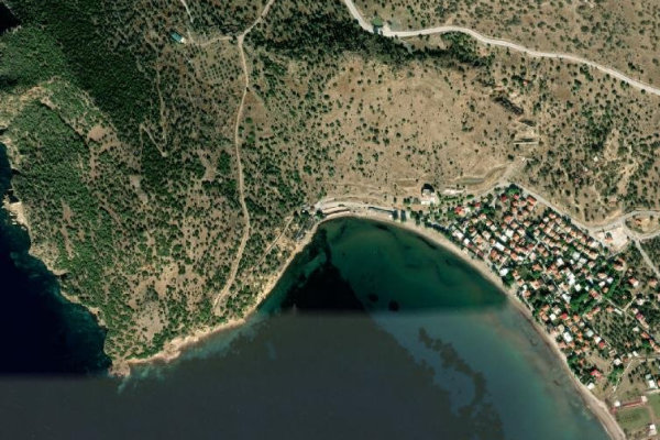 Imagem de satélite da zona de Denizköy Plajı