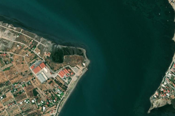 Imagem de satélite da zona de Ákra Avlída