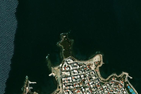 Imagem de satélite da zona de Ákra Kakokefalí