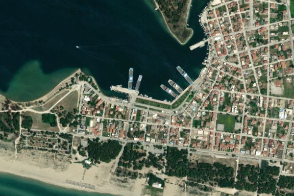 Imagem de satélite da zona de Liménas Keramotís