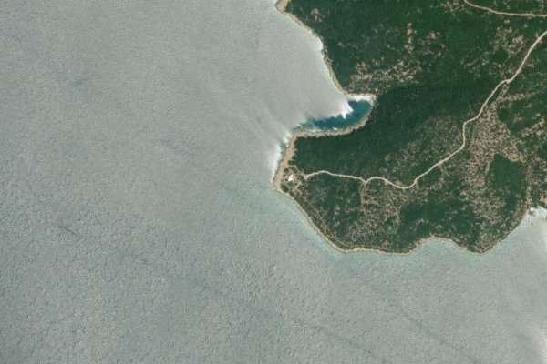 Imagem de satélite da zona de Trikeri Lighthouse
