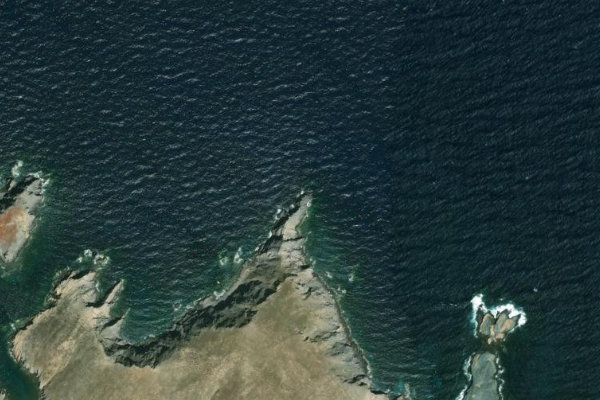 Imagem de satélite da zona de Ákra Prióni