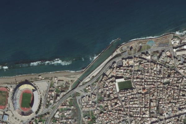 Imagem de satélite da zona de Kaminia