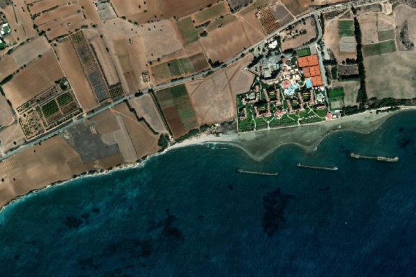 Imagem de satélite da zona de Lárnaca · ponto de acesso à costa 746